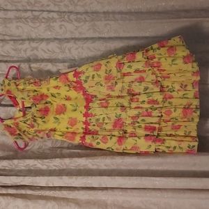 Betsey Johnson Girls Size 6 Yellow Floral Dress